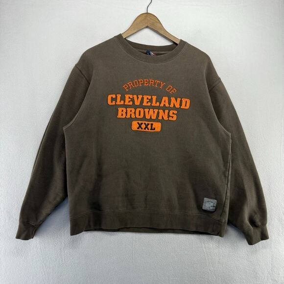 Vintage Cleveland Browns Sweatshirt men's medium Crewneck Spellout Reebok y2k - Picture 1 of 9